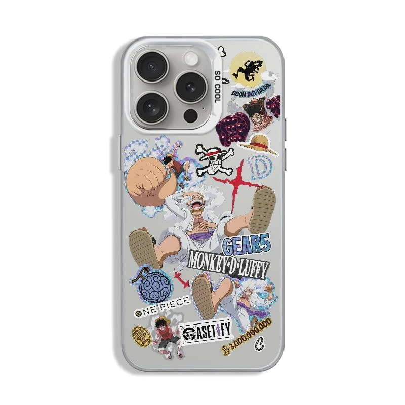 One Piece Monkey D Luffy Gear 5 Wanted Poster Phone Case, Laser Gradient Shockproof iPhone Case