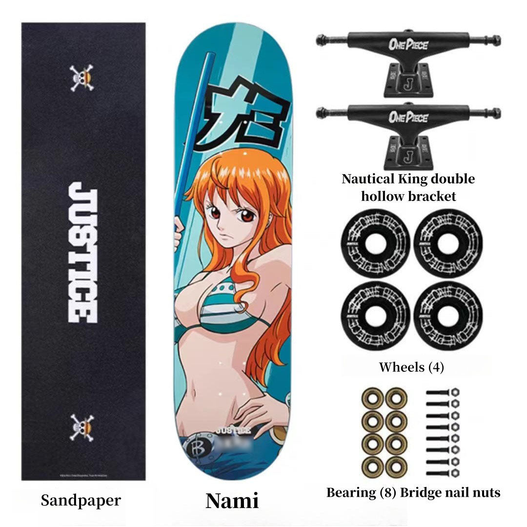 Skateboard professionnel Luffy/Zoro à motif fin (Taille: 80CM×20CM)