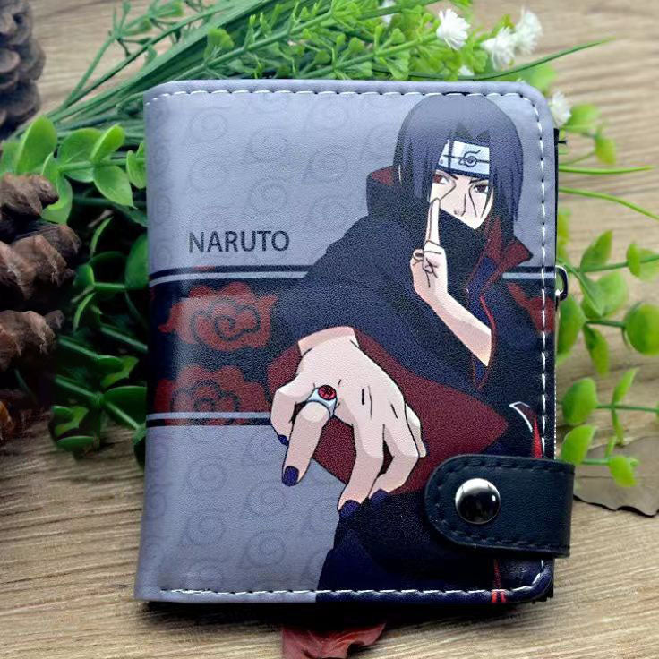 Portefeuille en cuir exquis Sasuke/Itachi/Kakashi avec design grande capacité et excellente qualité