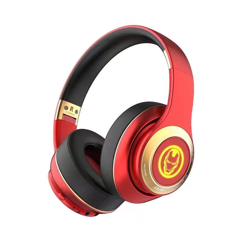 Casque de jeu Marvel Iron Man Captain America, casque supra-auriculaire Bluetooth 5.3 avec lumière RGB
