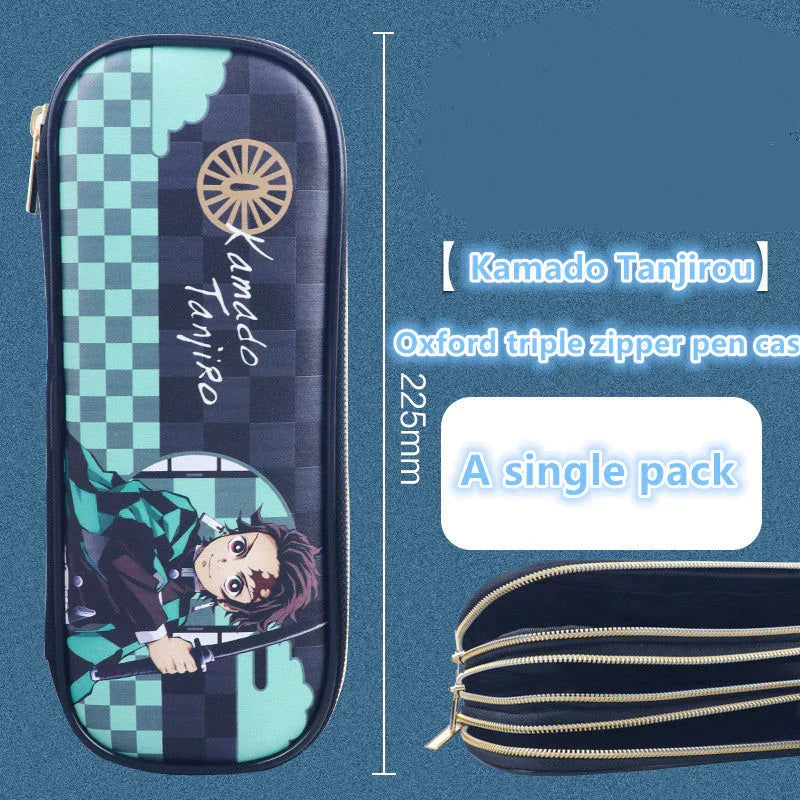 Trousse à stylo Kamado Tanjirou, nouveauté 2022, grande capacité 3 couches, EVA étanche