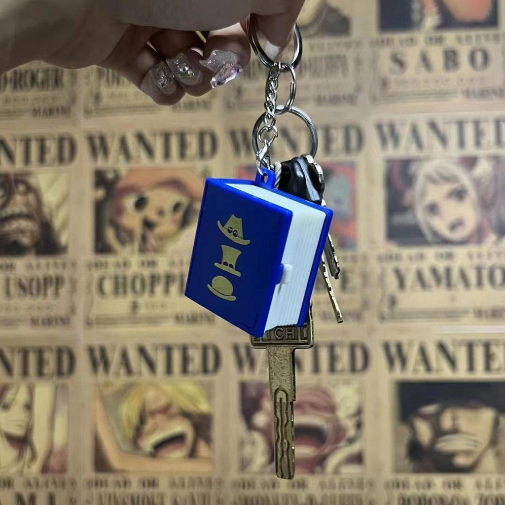 Porte-clés livre pop-up pliant en 3D LuffyAce/Sabo Les trois frères