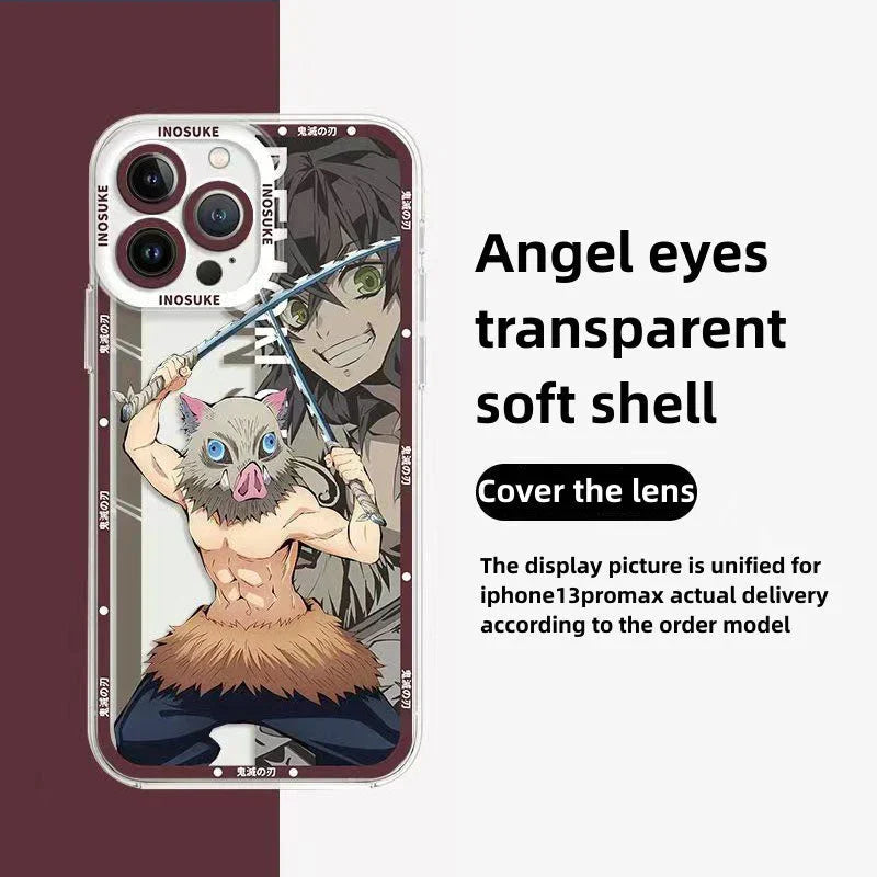 Coque de téléphone antichoc en silicone raffinée tendance Apple pour iPhone, Android Tanjirou/Nezuko