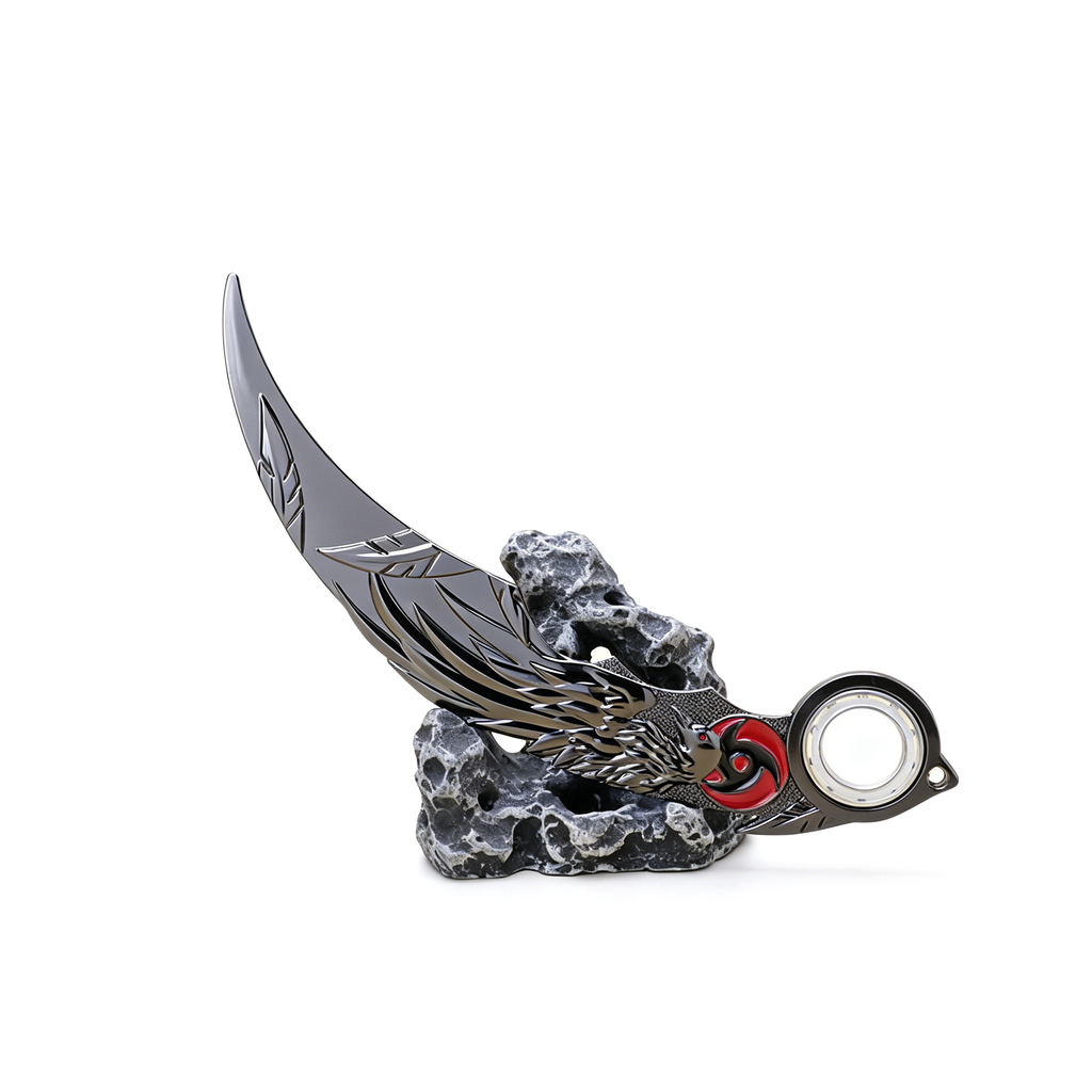 Naruto Itachi Uchiha Rotatable Karambit Knife - Sharingan Eagle Metal Replica Prop