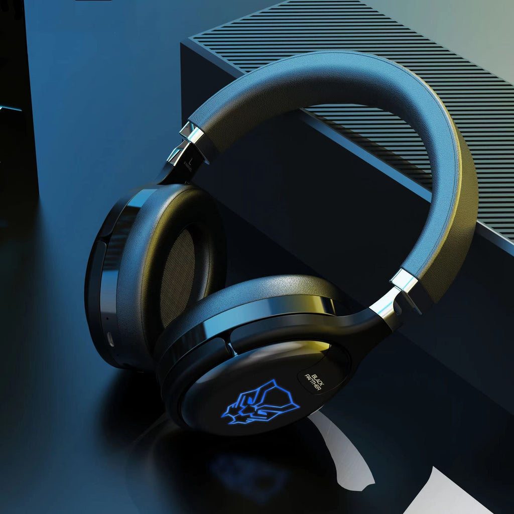 Casque de jeu Marvel Iron Man Black Panther, casque supra-auriculaire Bluetooth 5.1 avec lumière LED