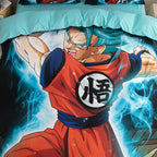 Parure de lit trois pièces Son Goku en pur coton pour un style BD attrayant