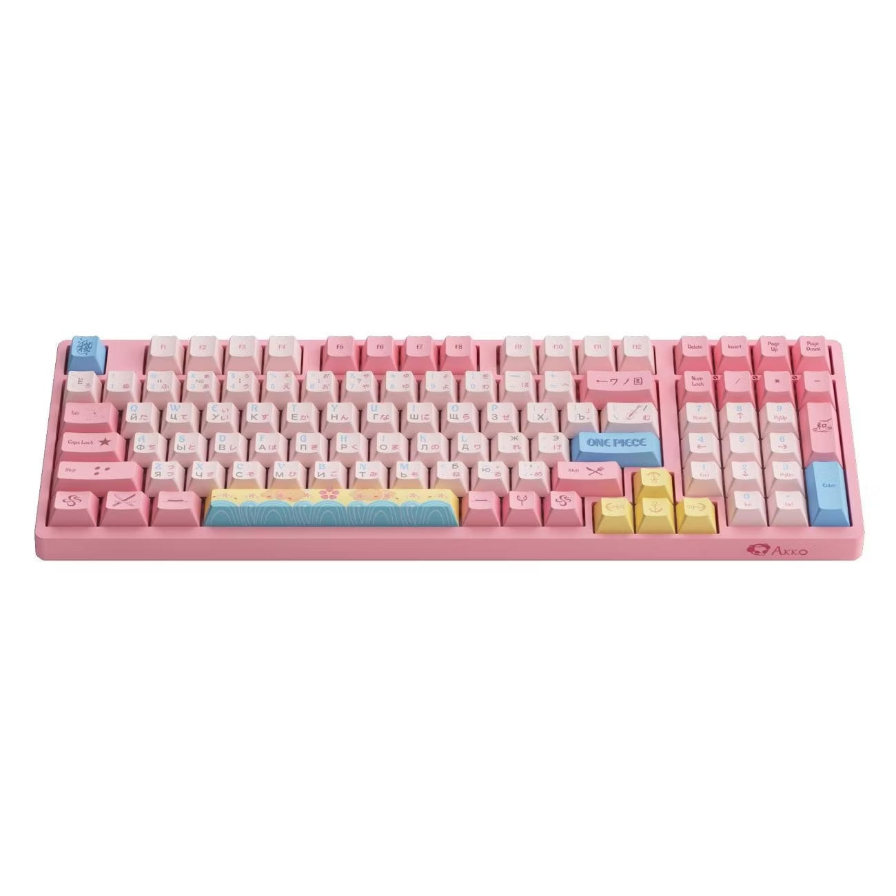 Clavier mécanique rose One Piece Chopper, clavier de jeu rétroéclairé RVB 108 touches