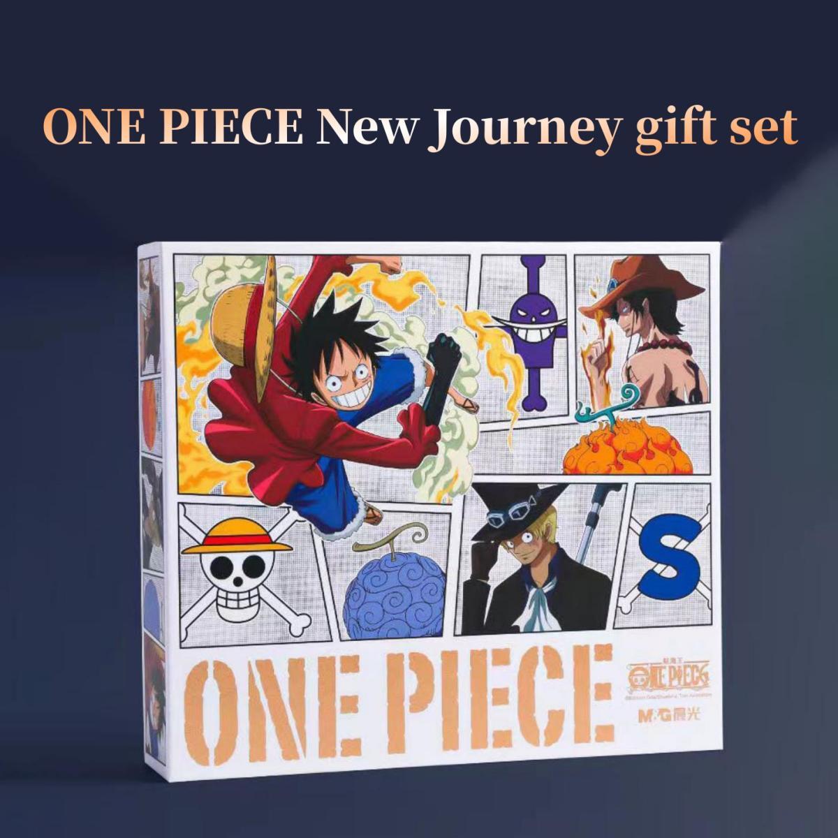 One Piece Monkey D Luffy Sabo Deluxe Stationery Kit, Hardcover Journal Gel Pen Anime Gift Box for Students