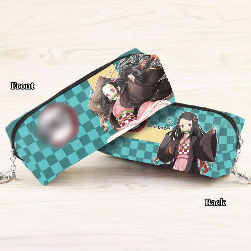 Tanjirou/Nezuko exquise trousse multi-fonctionnelle avec compartiments astucieux et motifs originaux