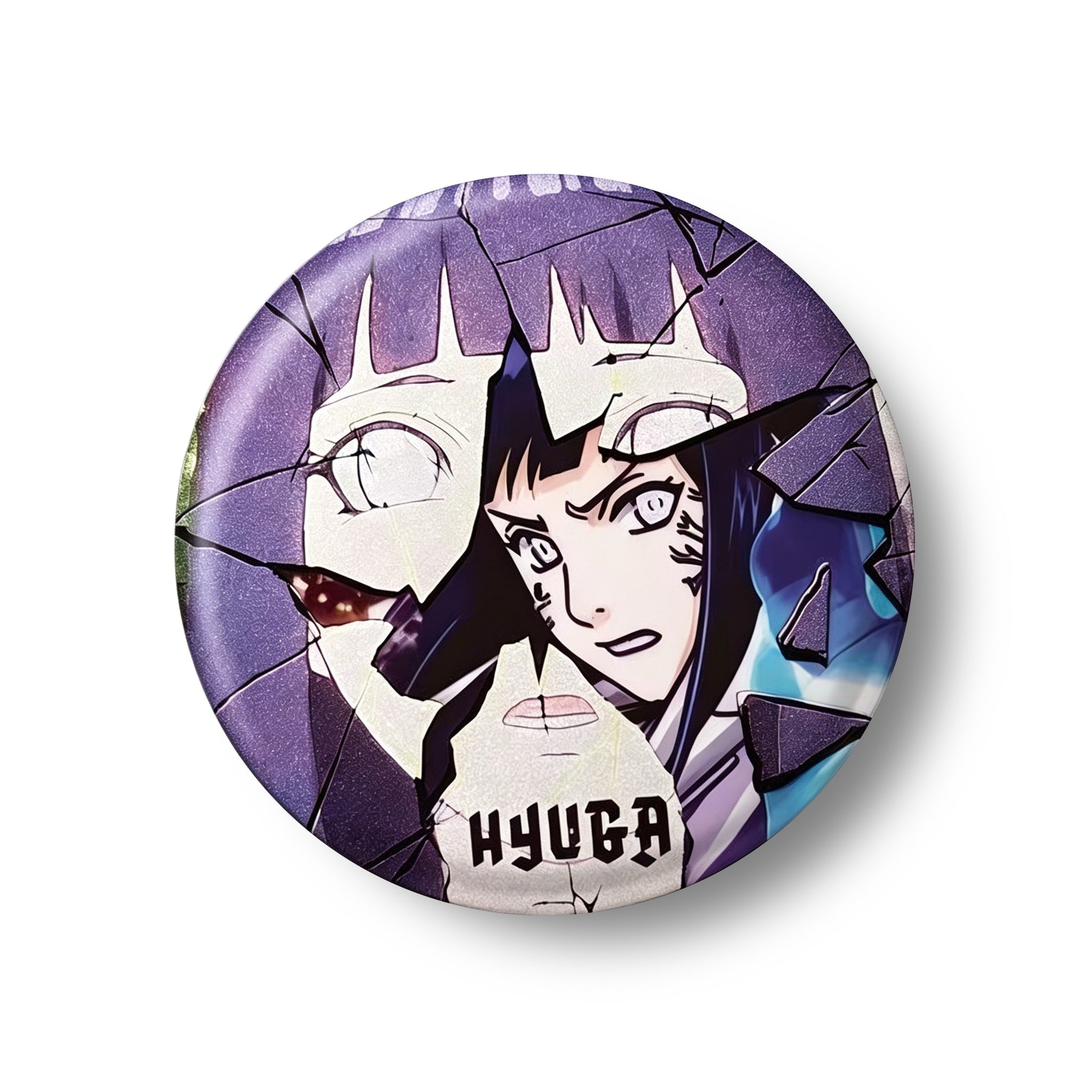 Naruto Uzumaki Sasuke Uchiha Cracked Anime Button Pins, 58mm Character Metal Brooch Badges for Backpack Clothing