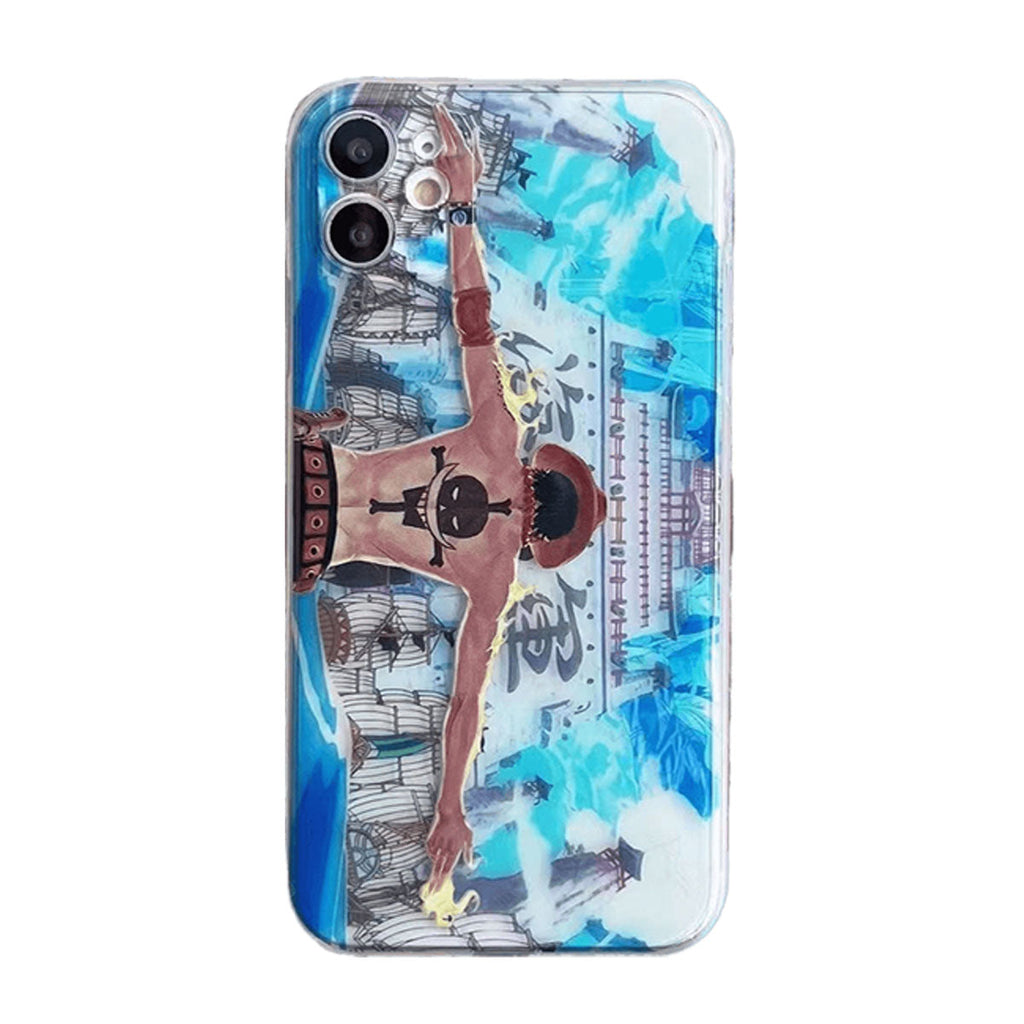Coque de téléphone Luffy/Zoro en silicone antichoc pour iPhone