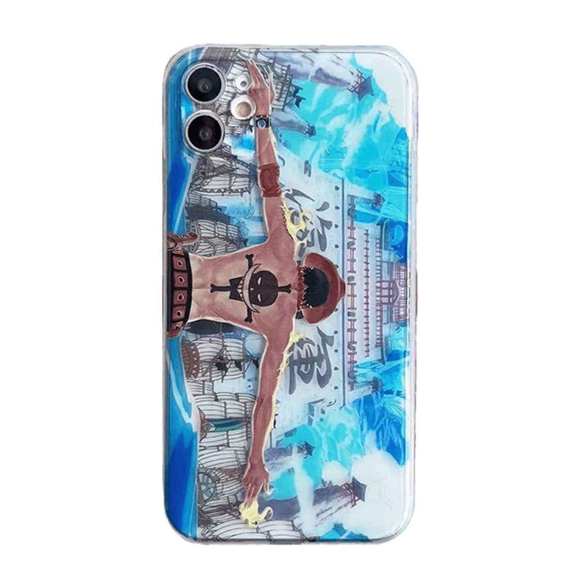 Coque de téléphone Luffy/Zoro en silicone antichoc pour iPhone