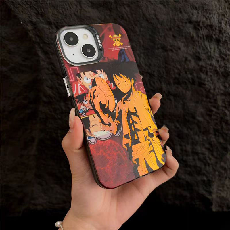 Coque de téléphone Luffy/Zoro en silicone antichoc pour iPhone