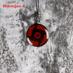 Ensemble de pendentifs collier Sharingan en bois de santal naturel sculpté à la main