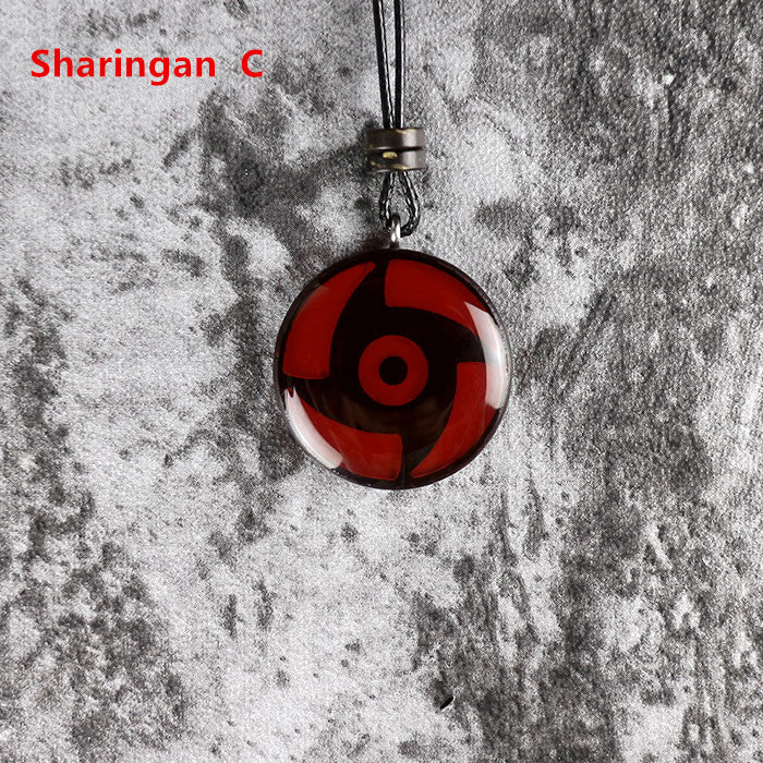 Ensemble de pendentifs collier Sharingan en bois de santal naturel sculpté à la main