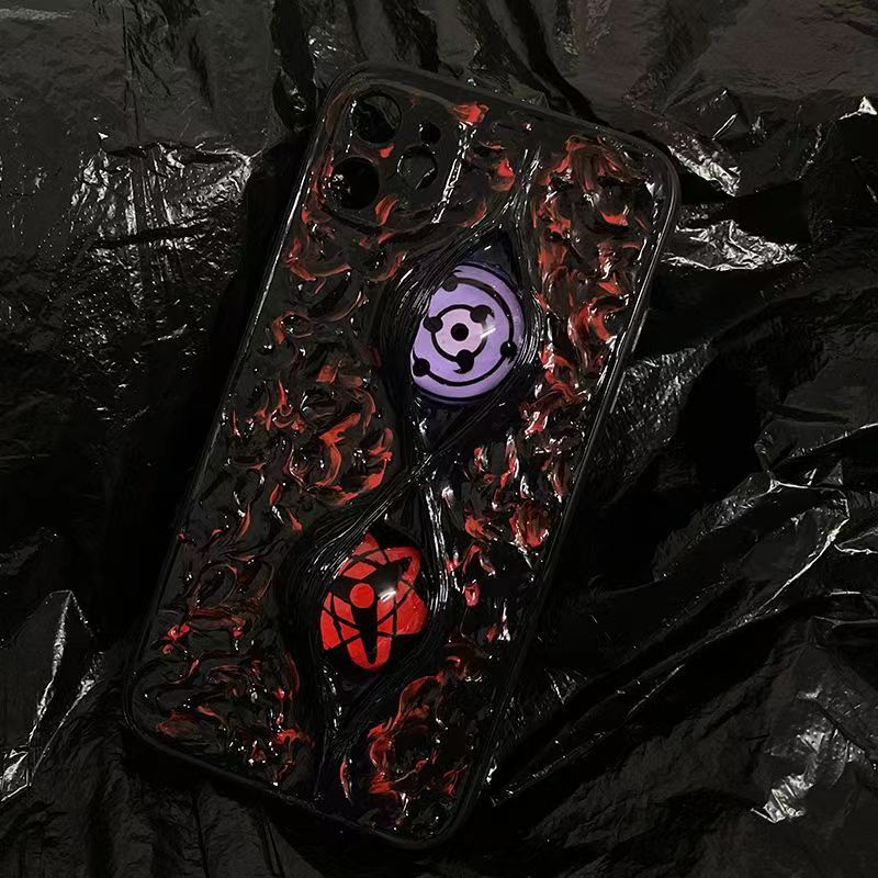 Coque de téléphone Sasuke Sharingan purement faite à la main, coque de téléphone en silicone anti-choc tendance Apple