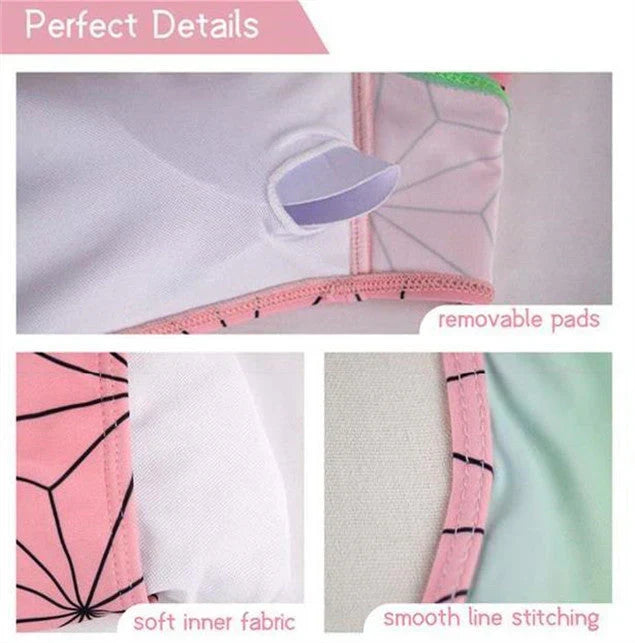Nezuko/Tanjirou/Zenitsu/Inosuke Cosplay maillot de bain bikini femme sexy