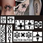 Autocollants de tatouage unisexe Ace/Law imperméables