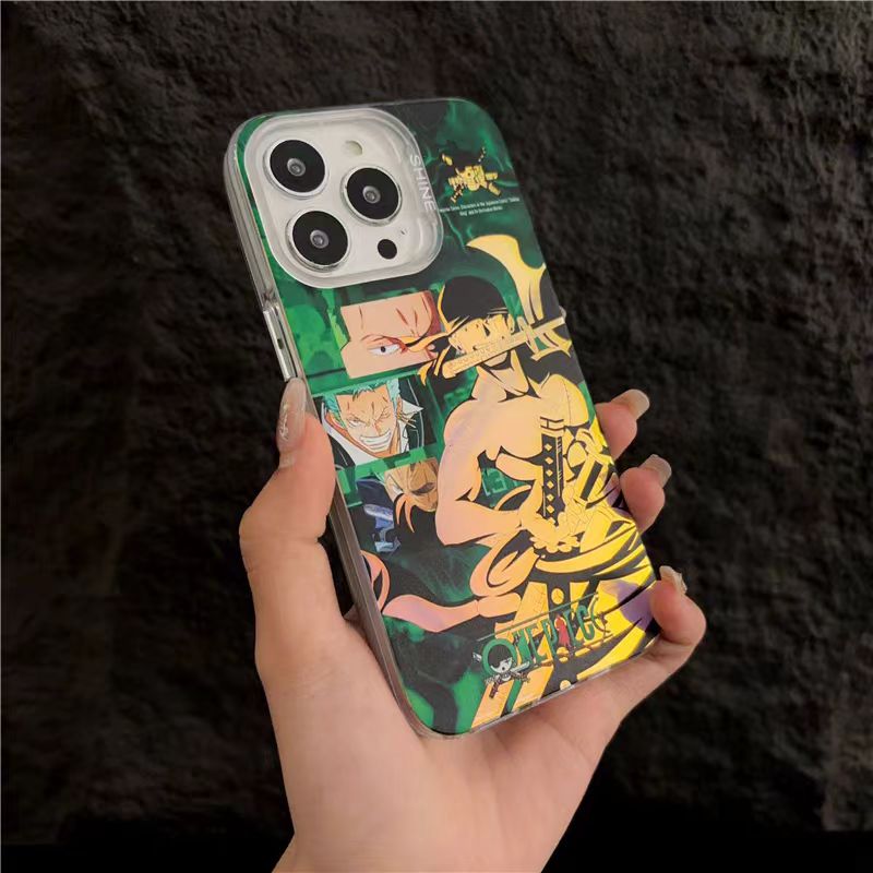 Coque de téléphone Luffy/Zoro en silicone antichoc pour iPhone