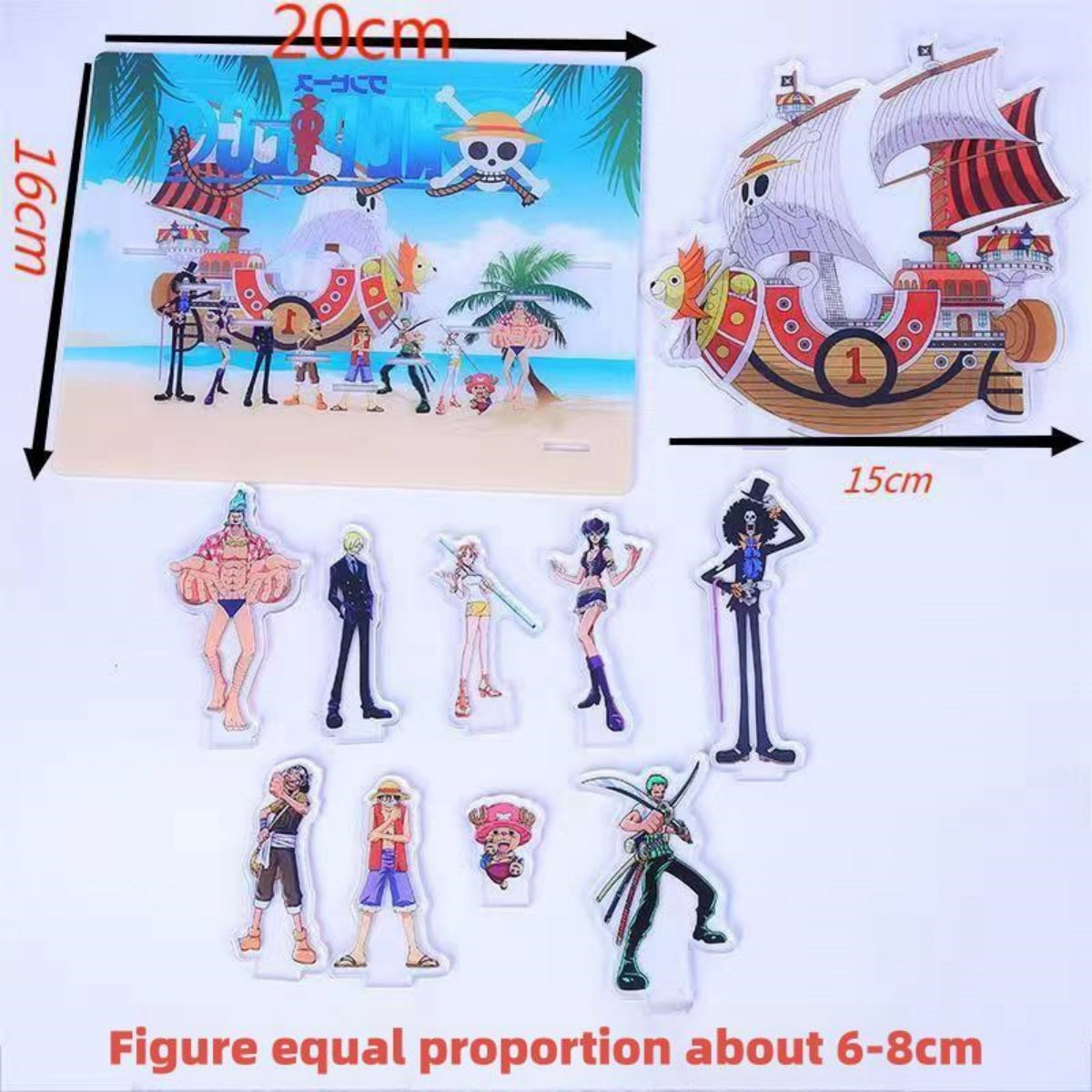 Décoration figurine acrylique sur socle Luffy, les pirates au chapeau de paille