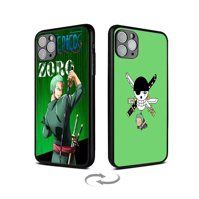 Coque de téléphone Luffy/Zoro/Ace 3D antichoc en silicone pour iPhone