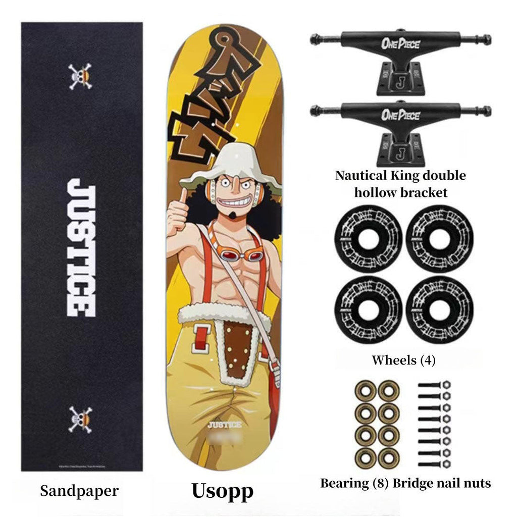Skateboard professionnel Luffy/Zoro à motif fin (Taille: 80CM×20CM)