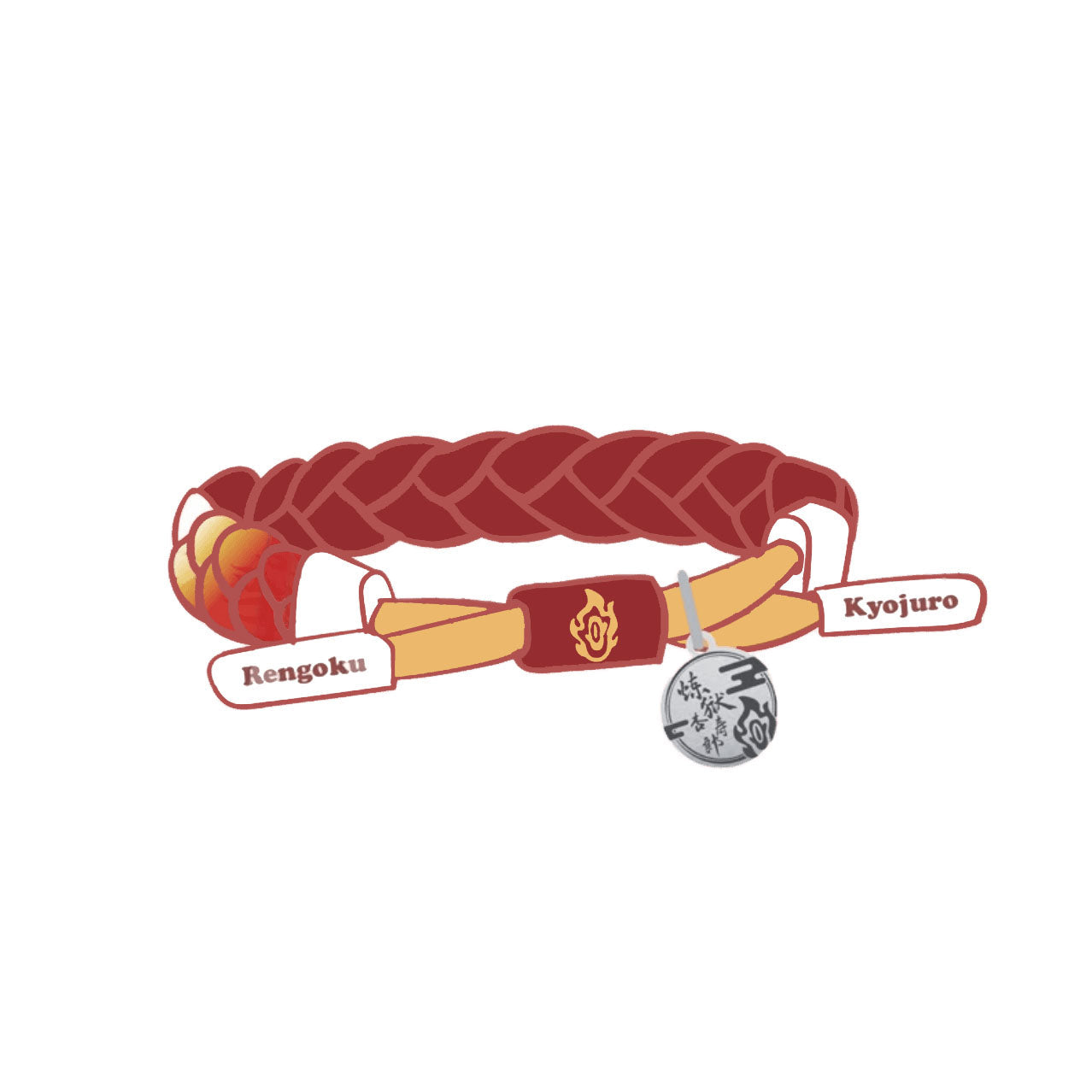 Bracelet Tanjirou/Nezuko, corde tressée à la main. Un bracelet idéal pour un cadeau.