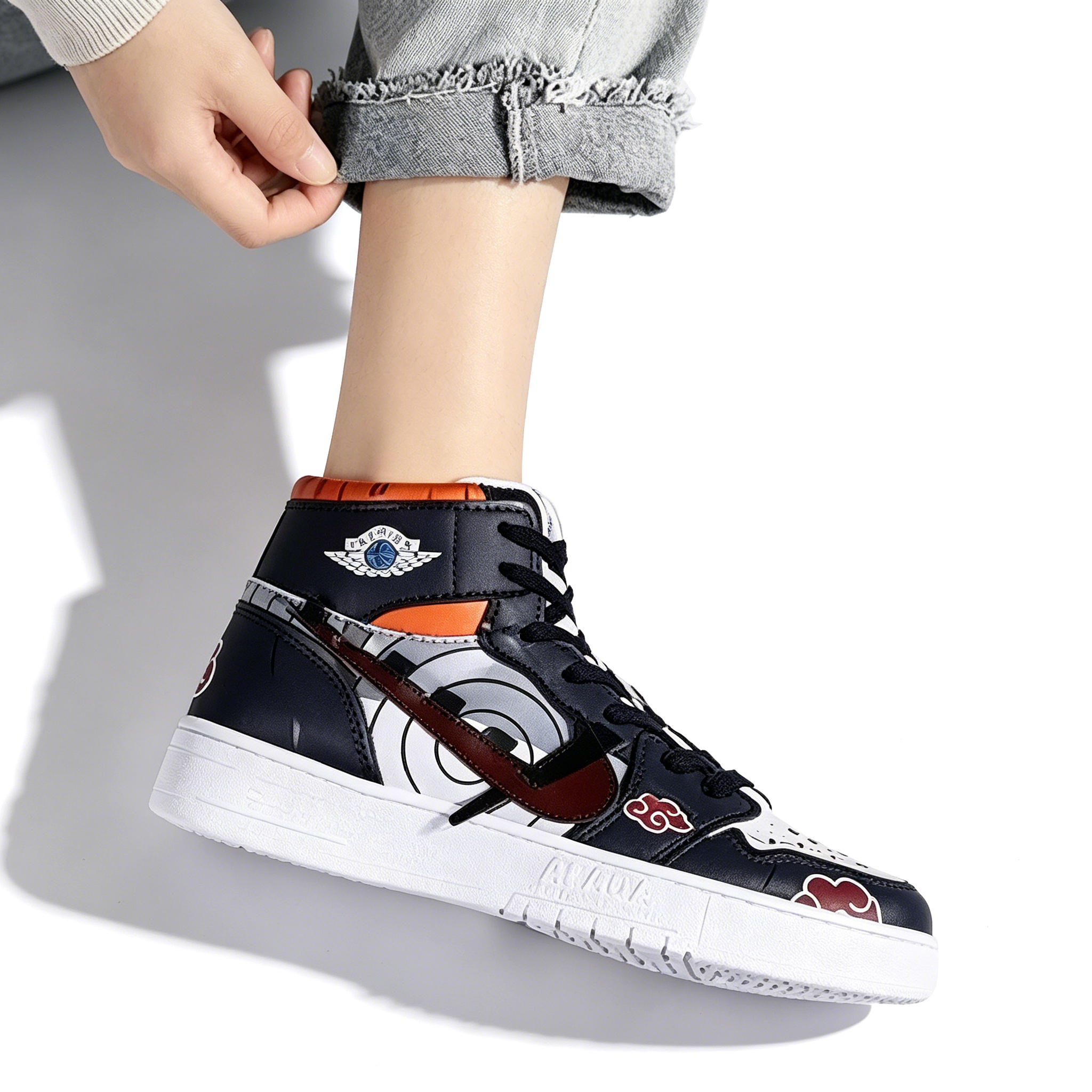 Baskets montantes Naruto Pain Yahiko Anime, chaussures streetwear décontractées à motif Akatsuki
