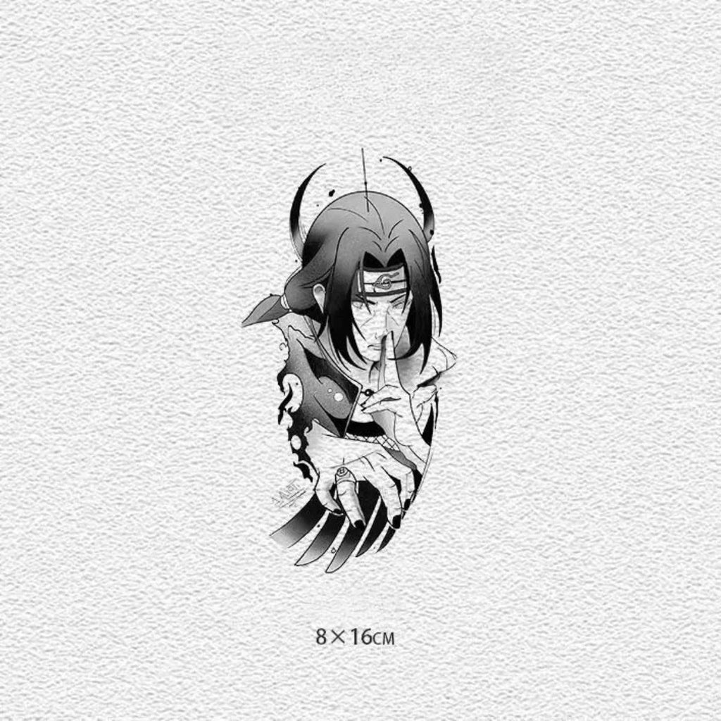 Autocollants de tatouage semi-permanents cool Uchiha Sasuke/Uzumaki/Hatake Kakashi
