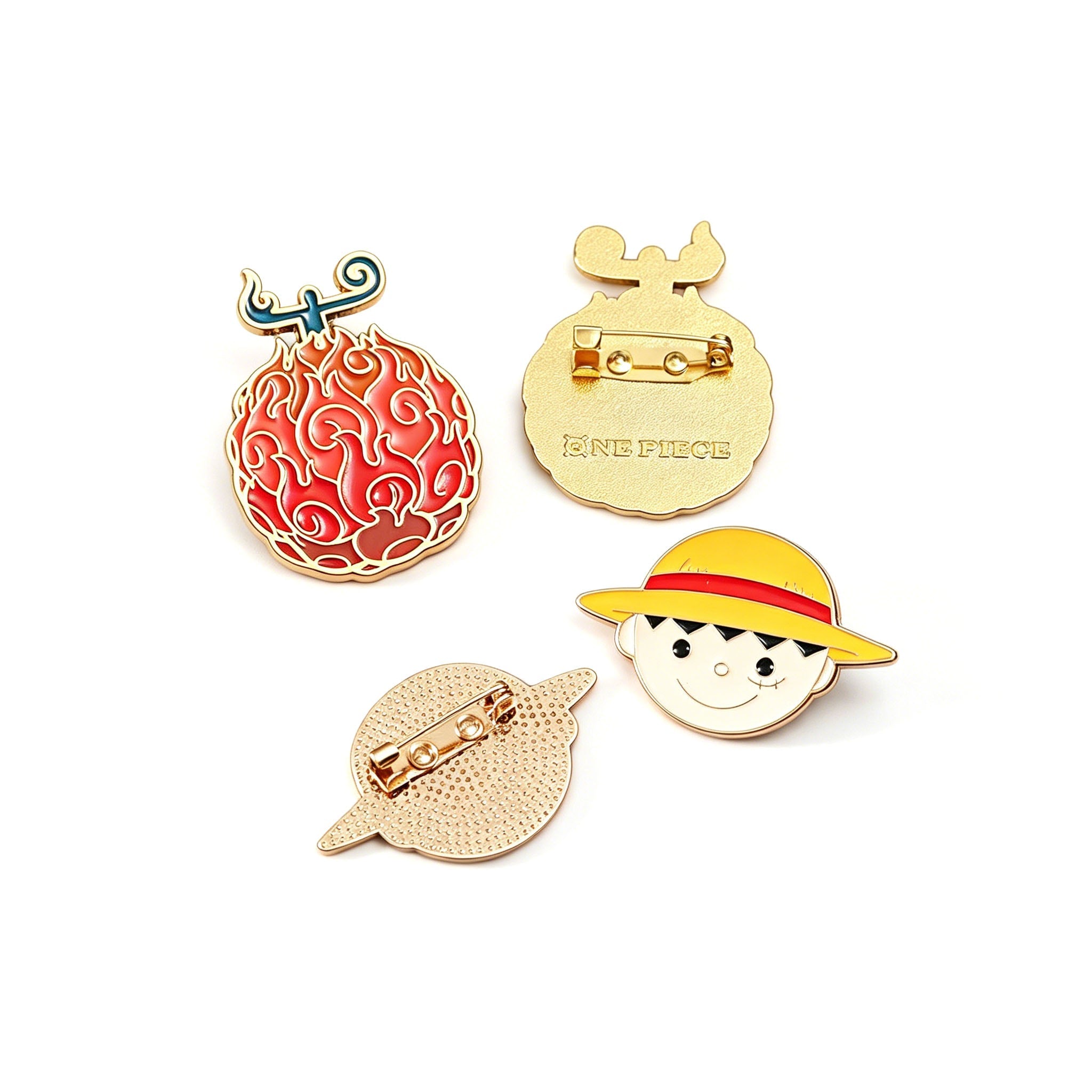 One Piece Necklace & Devil Fruit Enamel Pin Set | Anime Jewelry Gift Box