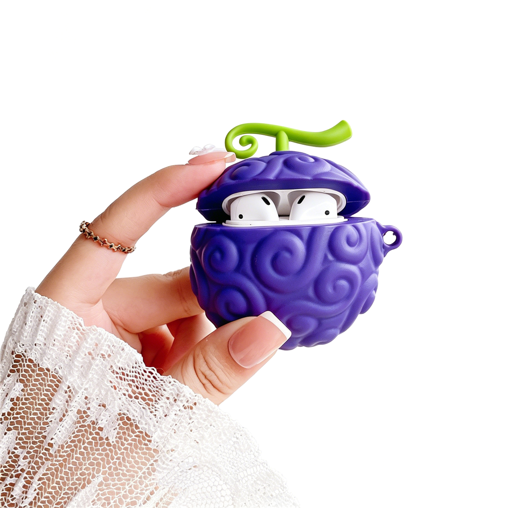 Coque AirPods One Piece Luffy Ace Fruit du Démon, Housse de Protection en Silicone 3D pour Écouteurs avec Porte-clés