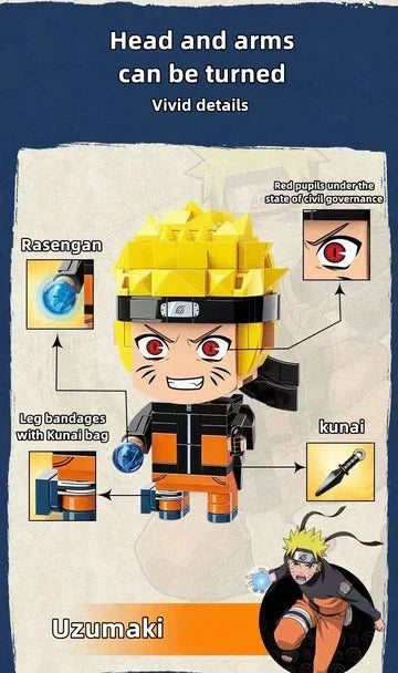 Uzumaki/Sasuke personnage original de jouet de construction en briques