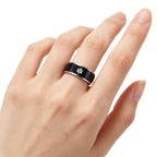 Naruto Sasuke Mangekyo Sharingan Spinner Ring, Rotatable Anime Titanium Steel Ring