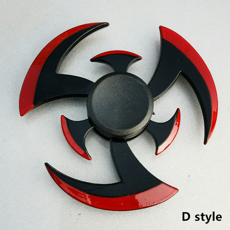 Figurine Sharingan avec hand spinner en métal pour soulager le stress