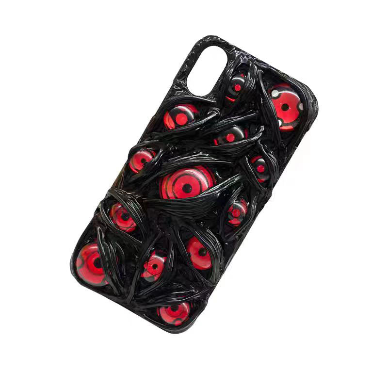 Coque de téléphone faite à la main Sasuke Sharingan - Coque en silicone anti-collision pour iPhone (tendance)