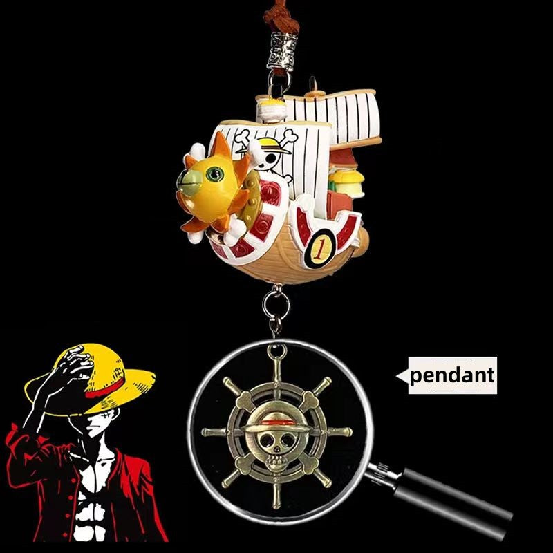 Mille Sunny/Going Merry Porte-clés exquis en forme de bateau pirate, suspensions pour voiture