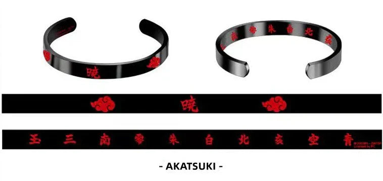 Bracelets secondaires en métal Jiraya/Itachi (diamètre intérieur 64 mm x 8 mm)