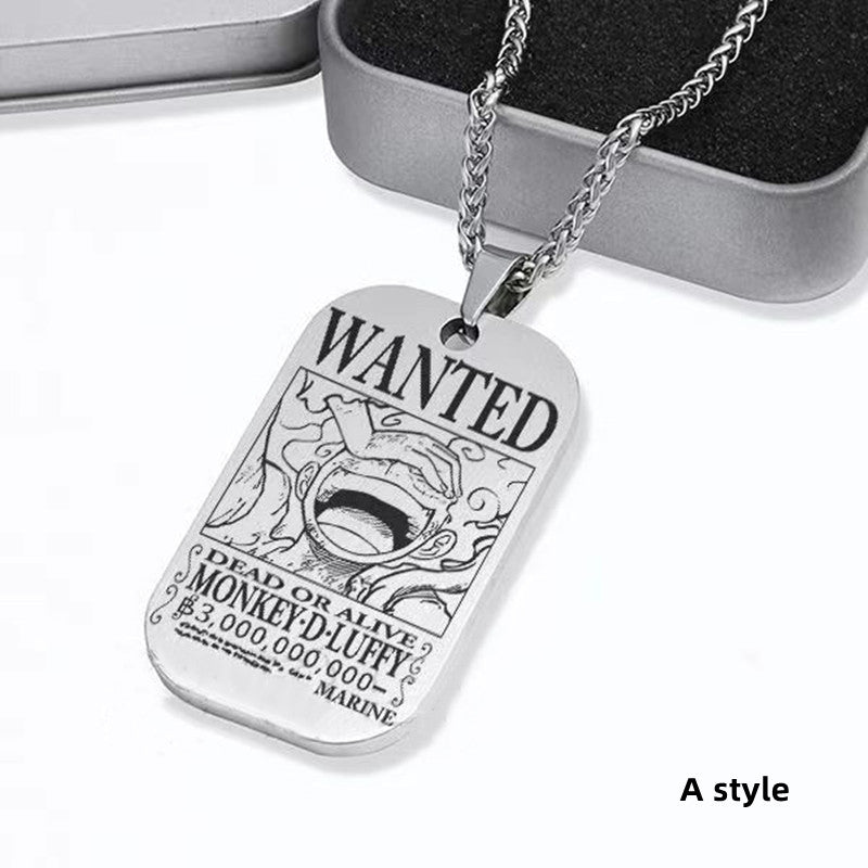 Collier de primes de personnages en titane Luffy/Zoro/Nami/Sanji