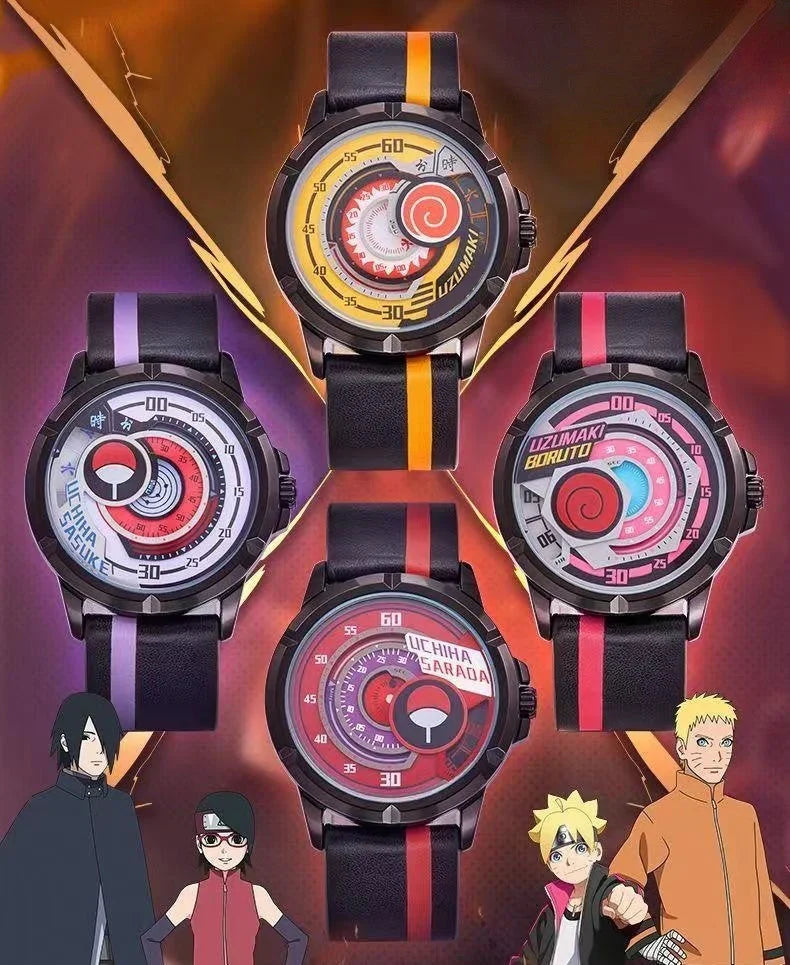 Montre Boruto/Sasuke/Sarada Montre étanche à trois degrés Montre Sharingan
