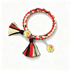 Bracelet tressé réglable Démon supérieur de Demon Slayer, Breloque Anime à pompon