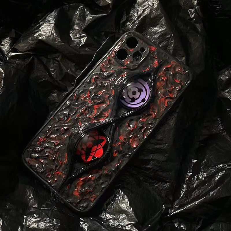 Coque de téléphone Sasuke Sharingan purement faite à la main, coque de téléphone en silicone anti-choc tendance Apple