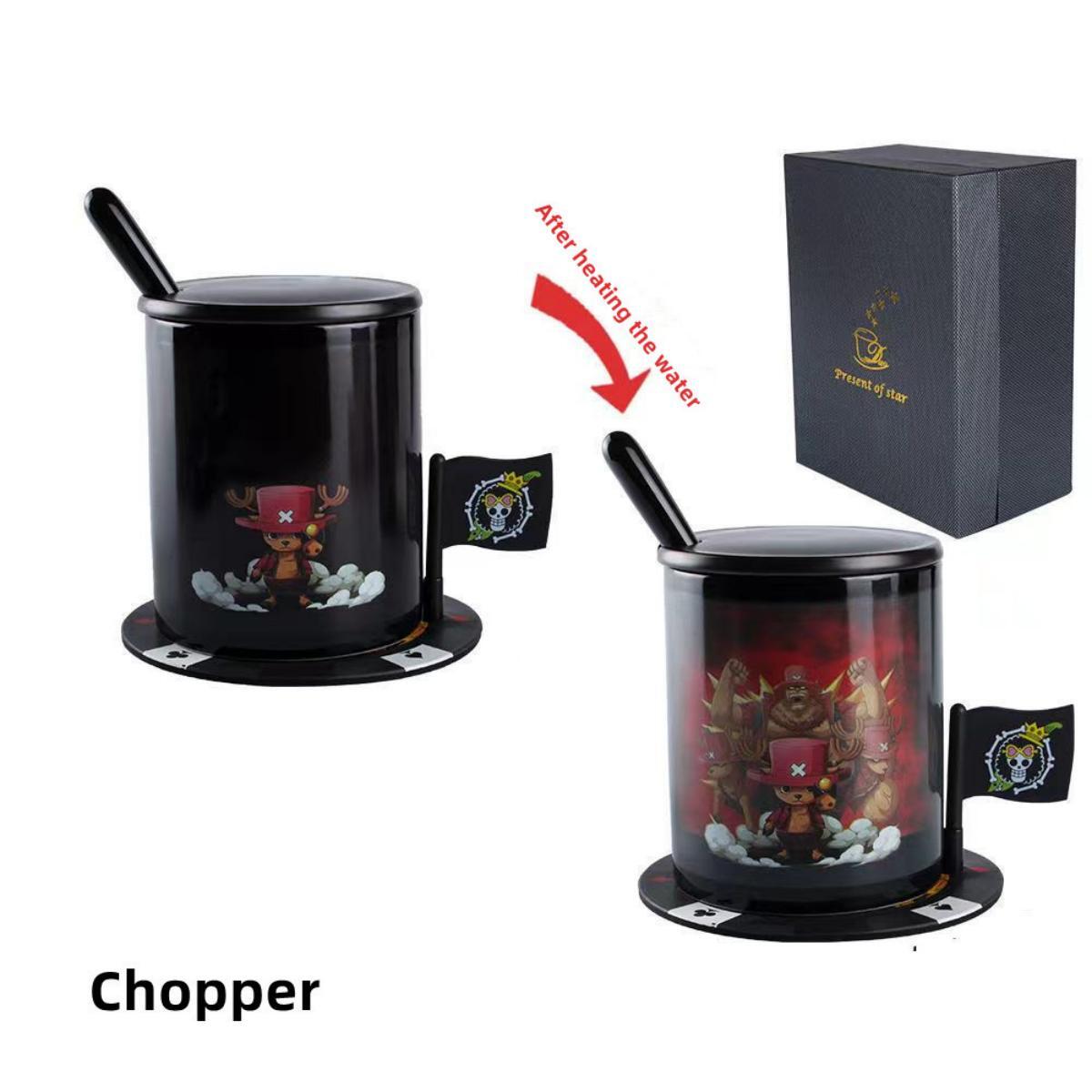 Tasse en céramique Luffy/Zoro thermoréactive changeant de couleur