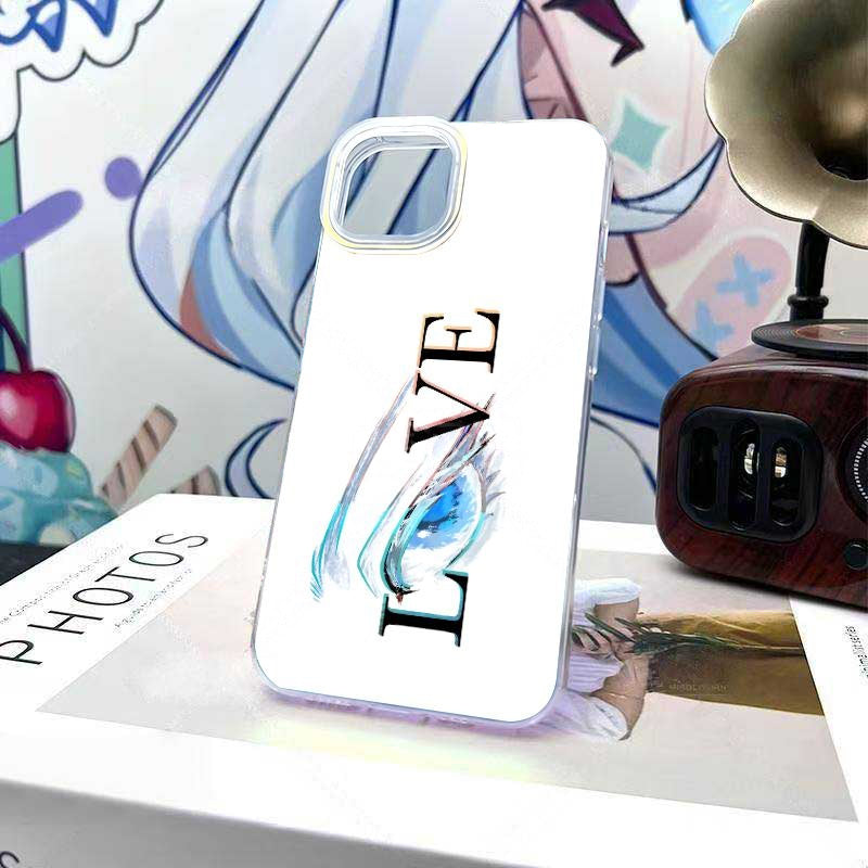 Jujutsu Kaisen Satoru Gojo LOVE Gradient Phone Case, Iridescent Hard Shell Cover