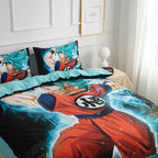 Parure de lit trois pièces Son Goku en pur coton pour un style BD attrayant