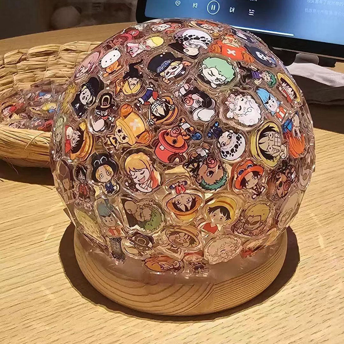 Luffy / Tanjirou DIY Handmade Acrylic Spherical Night Light