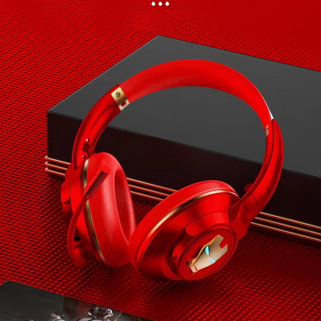 Marvel Iron Man Captain America Over‑Ear Bluetooth Gaming Headphones, Low Latency Headset with Detachable Mic