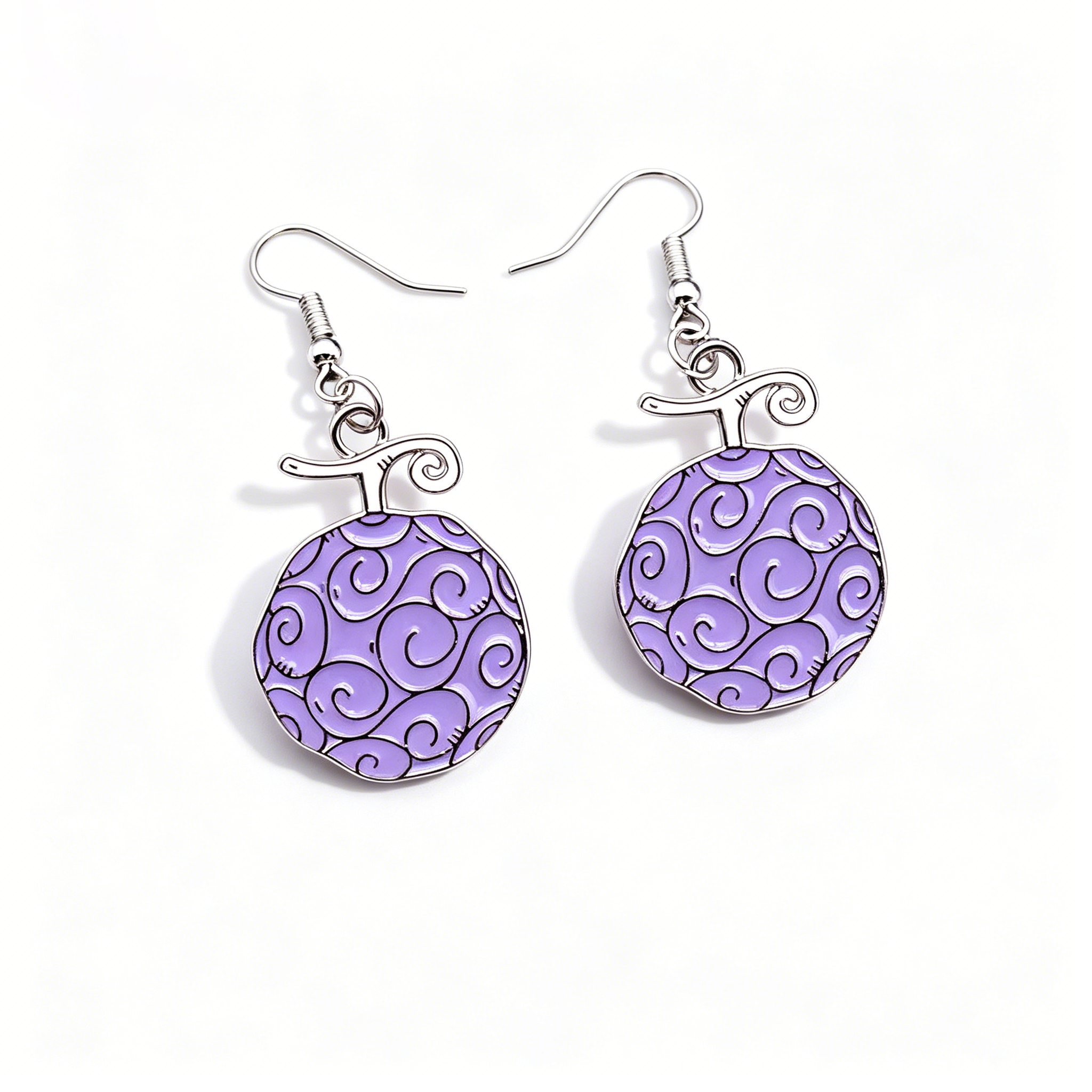 Boucles d'oreilles pendantes en émail One Piece Fruit du Démon Pyro-Fruit de Ace