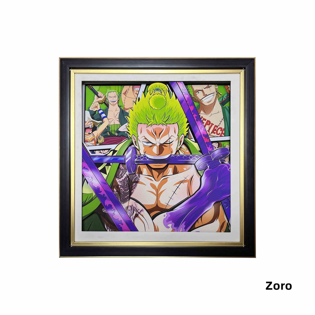 Luffy/Ace/Zoro dessin 3D de bande dessinée artisanale