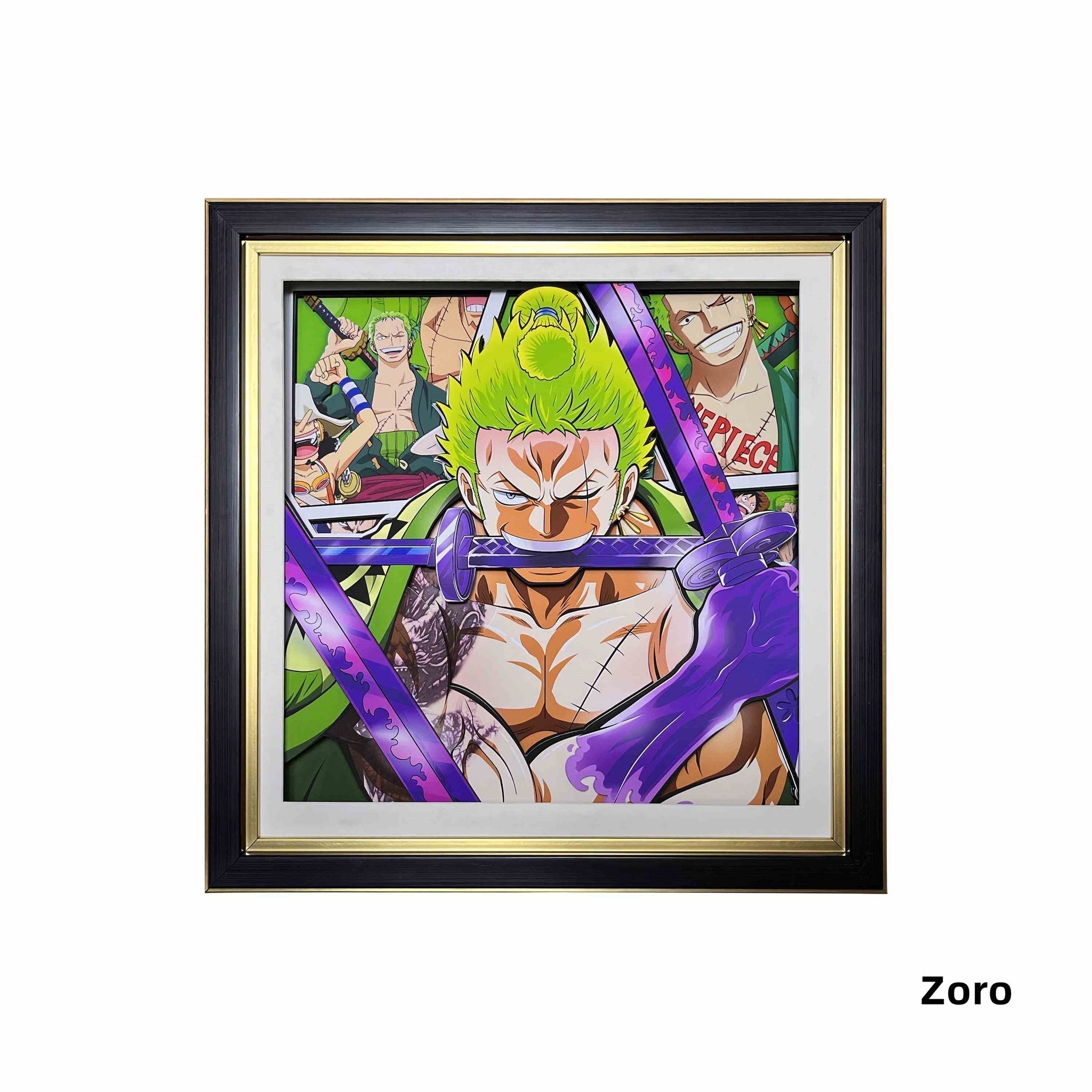Luffy/Ace/Zoro dessin 3D de bande dessinée artisanale