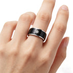Naruto Sasuke Mangekyo Sharingan Spinner Ring, Rotatable Anime Titanium Steel Ring
